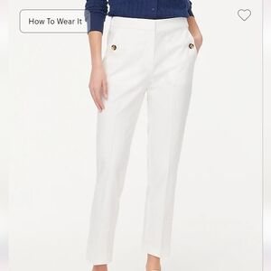 J. Crew White Linen Blend Sailor Pants